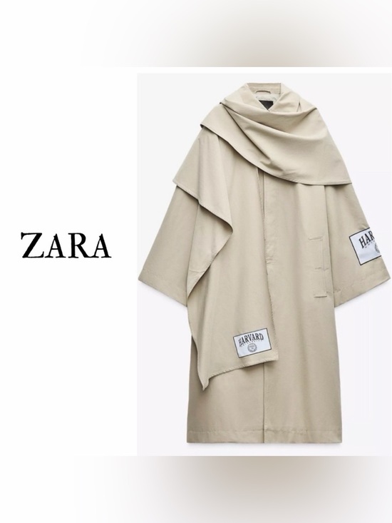 Zara Jackets & Blazers - Zara Harvard Beige Scarf Trench Coat | Preppy Ivy League Quiet Luxury
